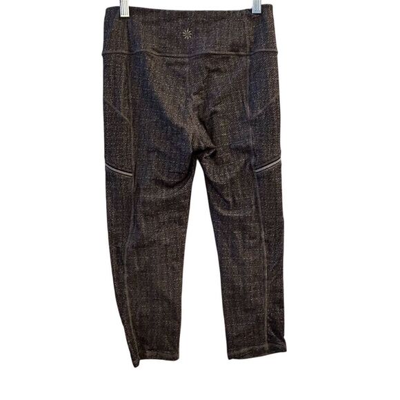 Athleta Women's Gray Herringbone Capri Leggings Size S Activewear - Picture 3 of 9